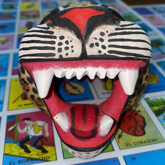 •handmade• Jaguar Head - Oaxacan Alebrije Wood Carving - Picture 8 of 11